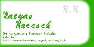 matyas marcsek business card